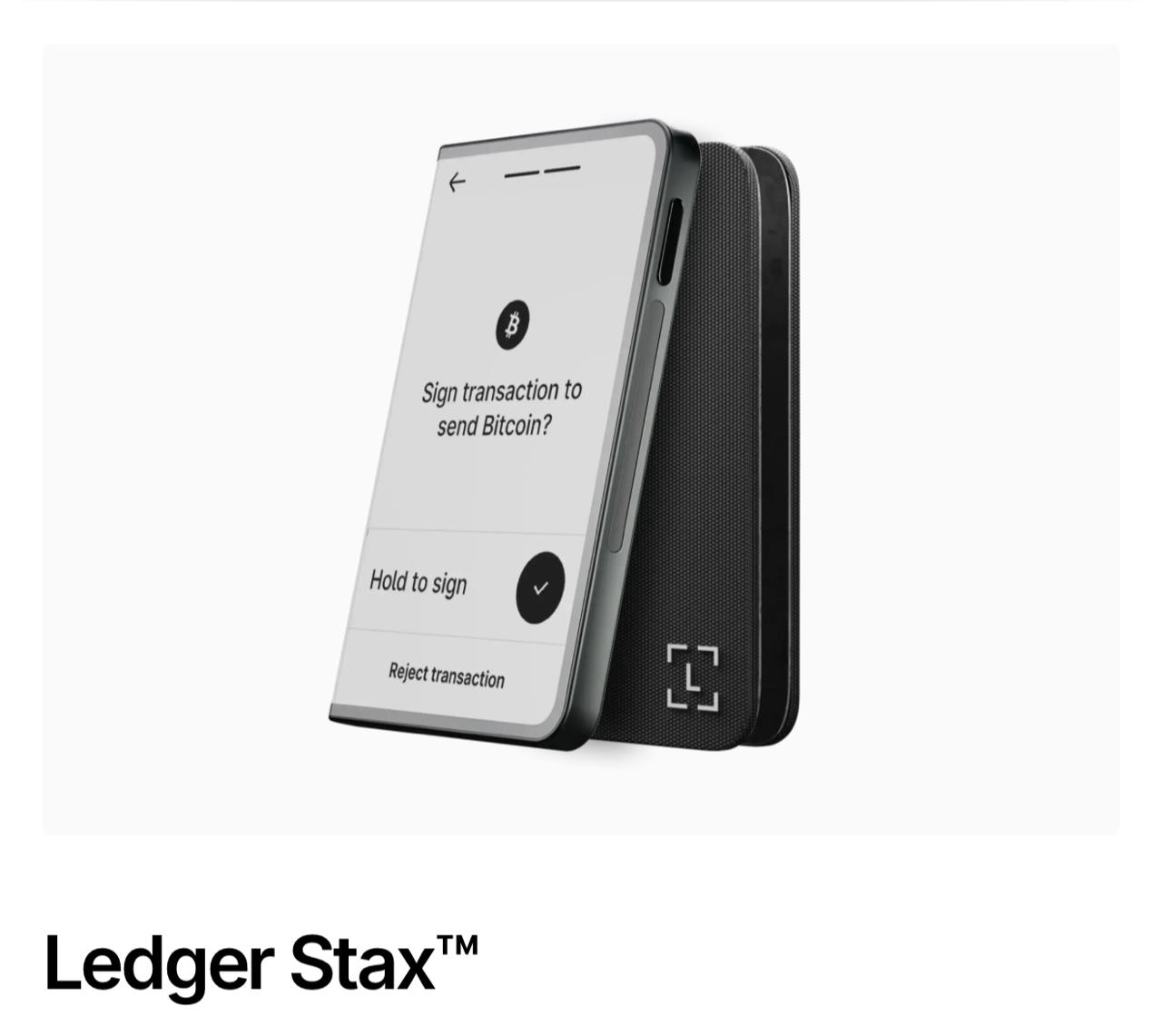 Ledger Stax Hardware Wallet - Touchscreen Cryptocurrency Cold Wallet